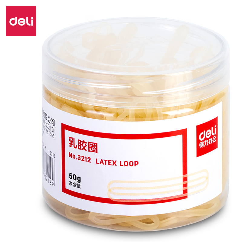 得力（deli） 3212  打包/包装/捆绑类 橡皮筋乳胶圈牛皮筋橡皮圈橡胶圈办公文具财务用品 100g橡胶圈/盒 